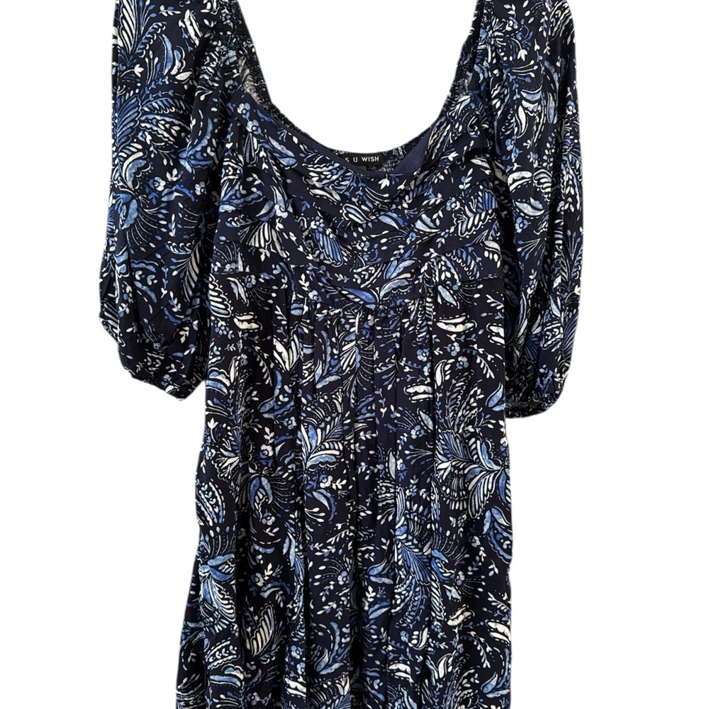 As U Wish Navy and‎ White Floral Dress
